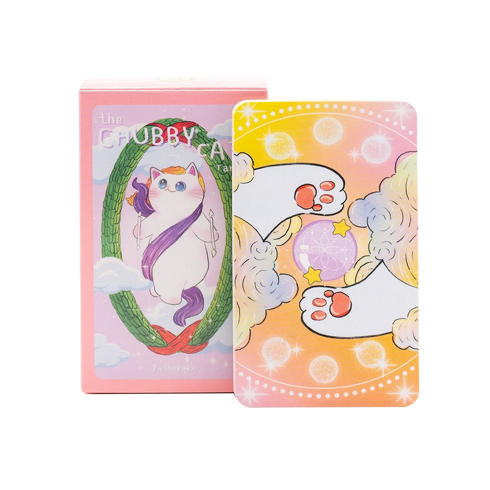 Mysterious The Chubby Cat Tarot Oracle Card Wizard  Boardgame Prophesy Tarot Aesthetic