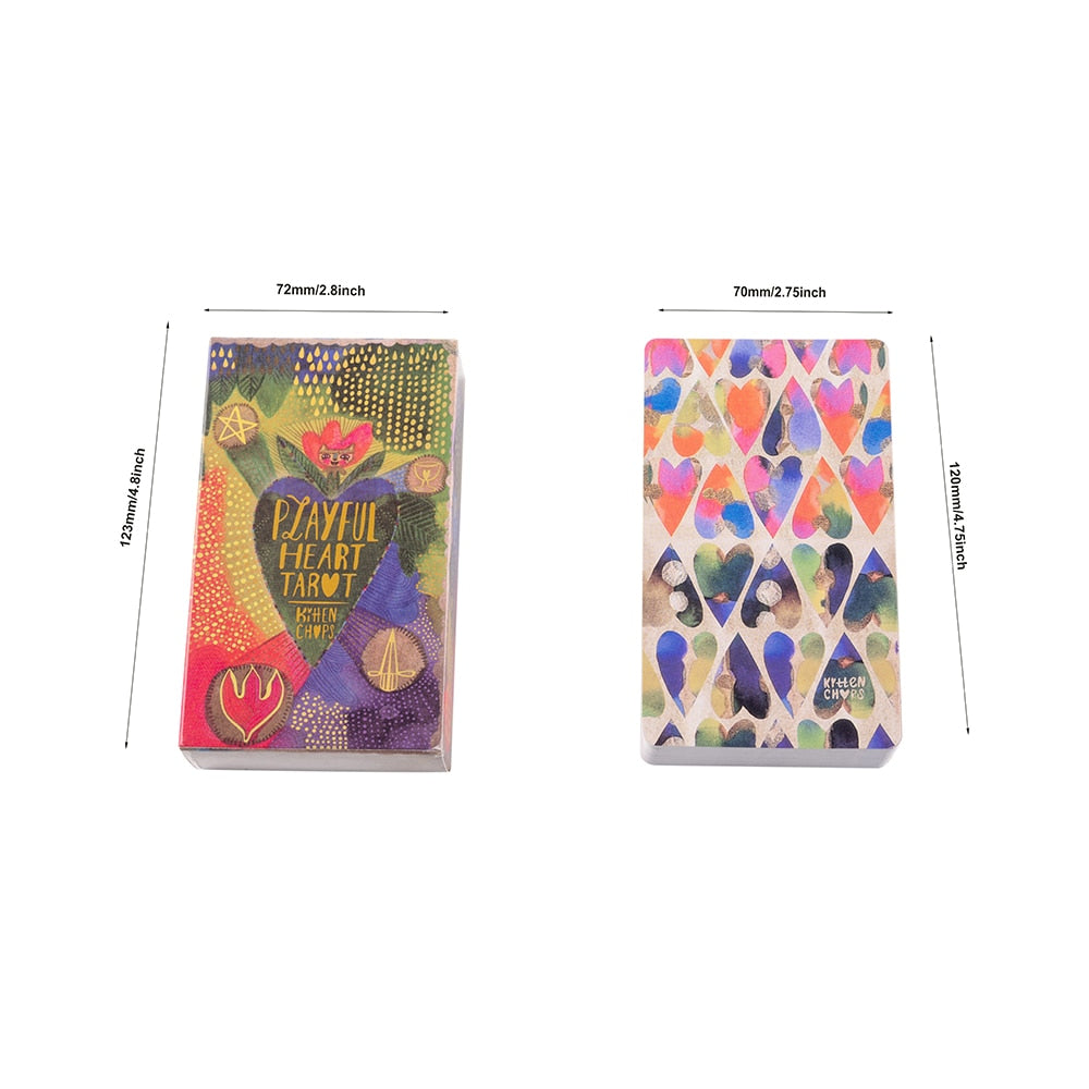 12*7cm Creative Playful Heart Taort Women Lovely Board Game Peculiar Tarot Aesthetic Deck