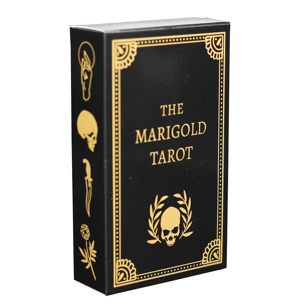 12*7cm Augury The Marigold Tarot Tablecloth 2023 New Cards Deck Prediction Skull Black Horror Waite Tarot Cards