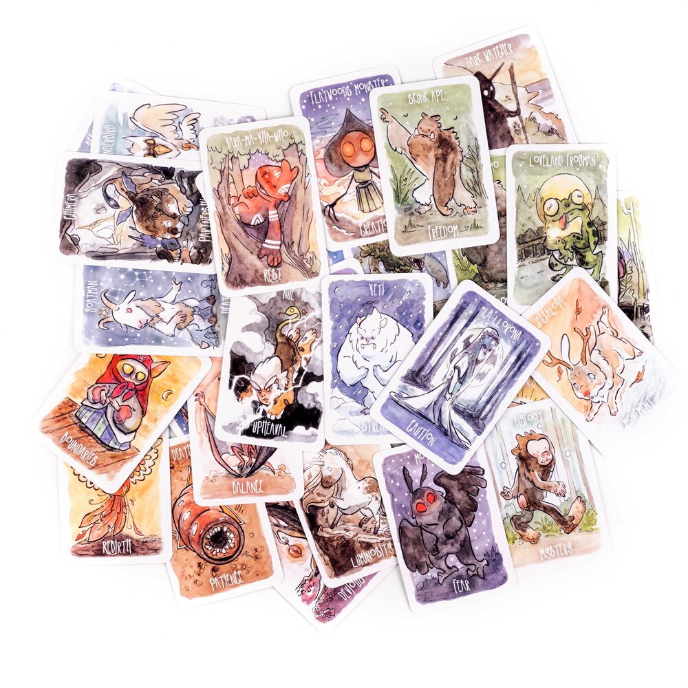 39PCS Divination Lil Cryptid Oracle Deck Sorcerer Card Games Miraculous Oracle Cards