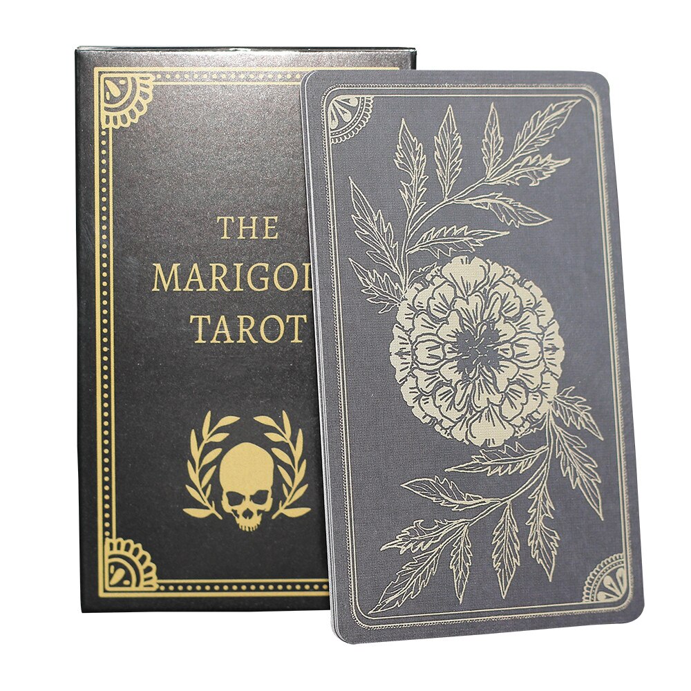 12*7cm Augury The Marigold Tarot Tablecloth 2023 New Cards Deck Prediction Skull Black Horror Waite Tarot Cards