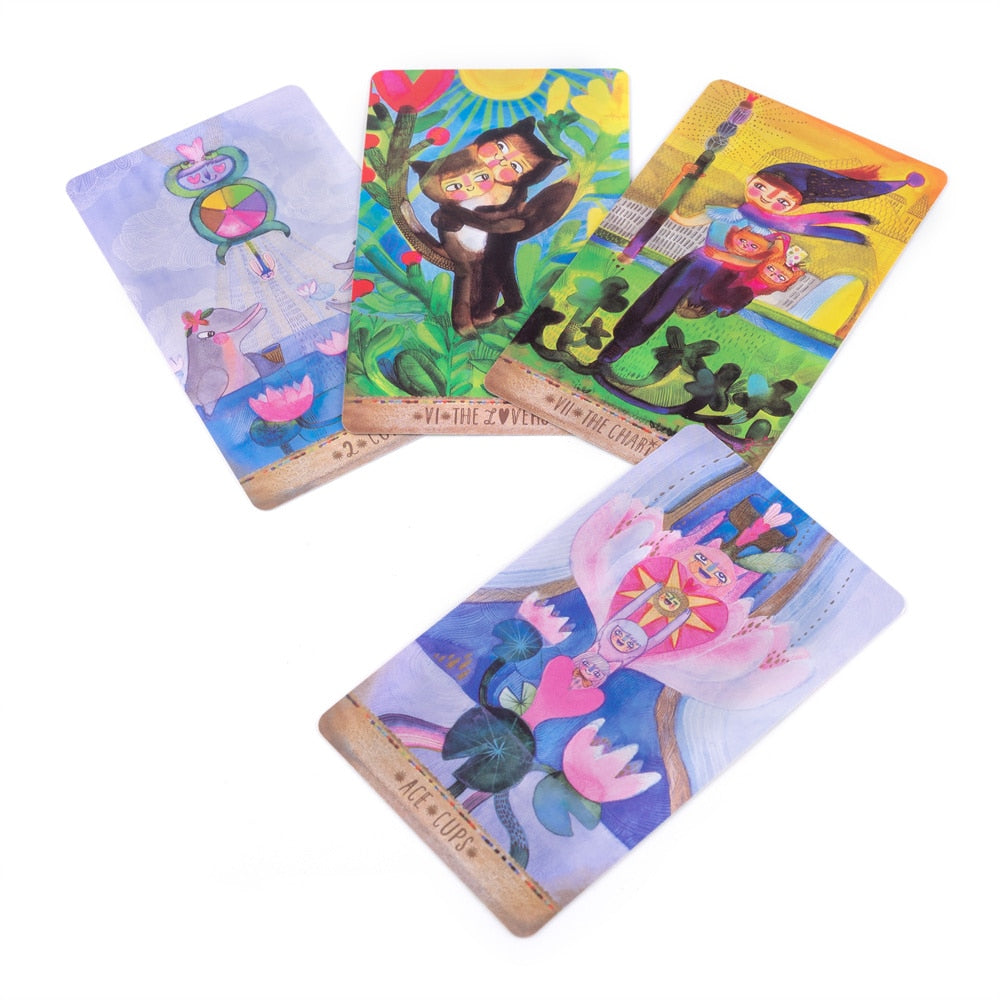 12*7cm Creative Playful Heart Taort Women Lovely Board Game Peculiar Tarot Aesthetic Deck